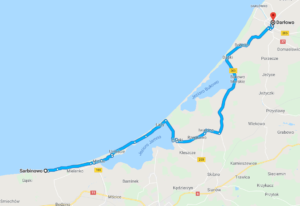 trasa rowerowa Sarbinowo - Darłowo